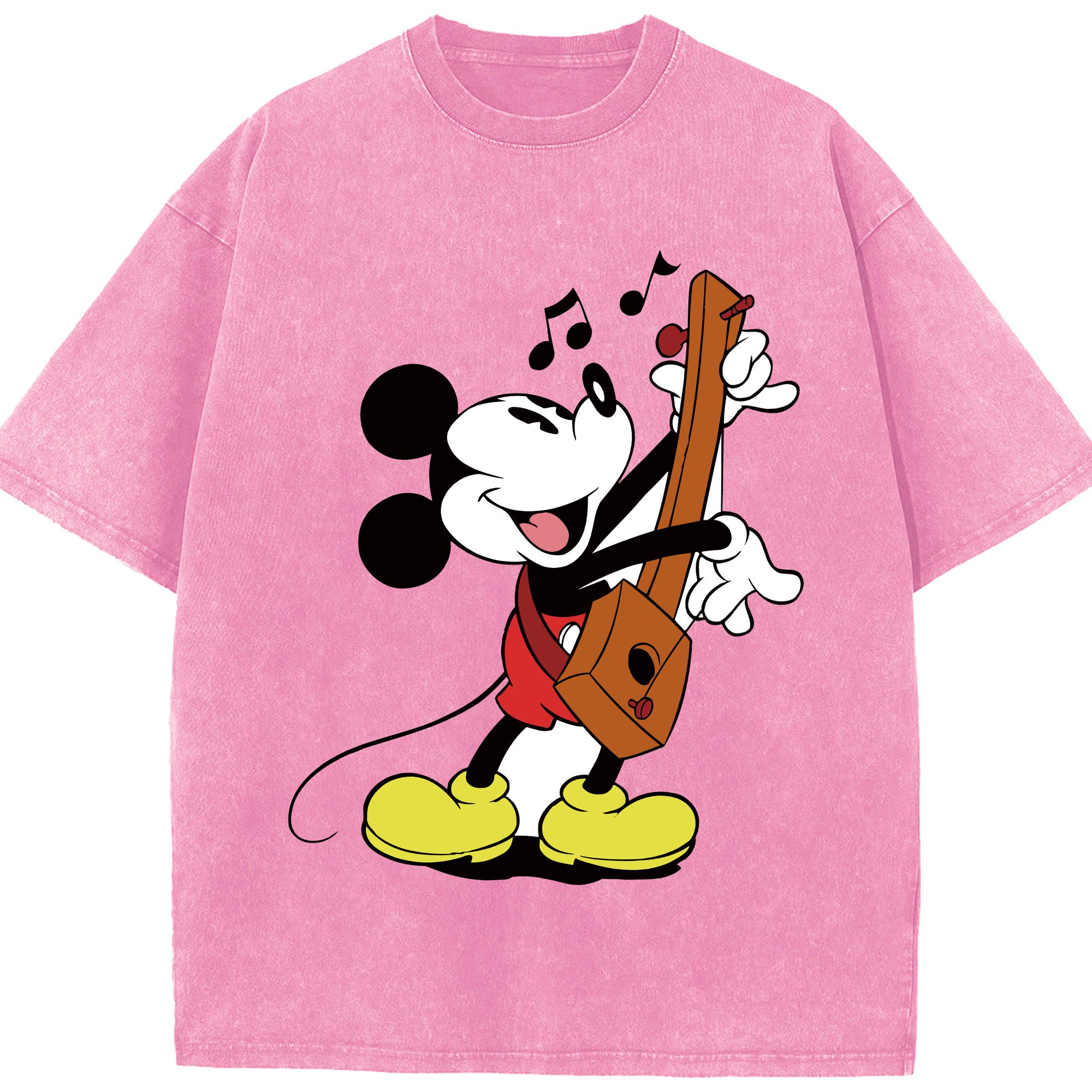（画像用） ミッキーマウス Mickey Mouse 綿100% ヴィンテージ風 半袖Tシャツ（フロントプリント）